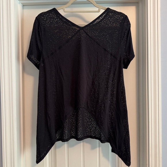 Lululemon 6 Black Loop Around Tee Relaxed Fit Semi Sheer Tie Back - Picture 2 of 8